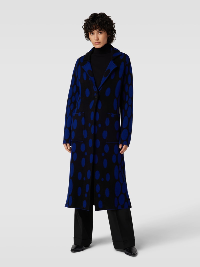 Longcardigan mit seitlichen Taschen in schwarz