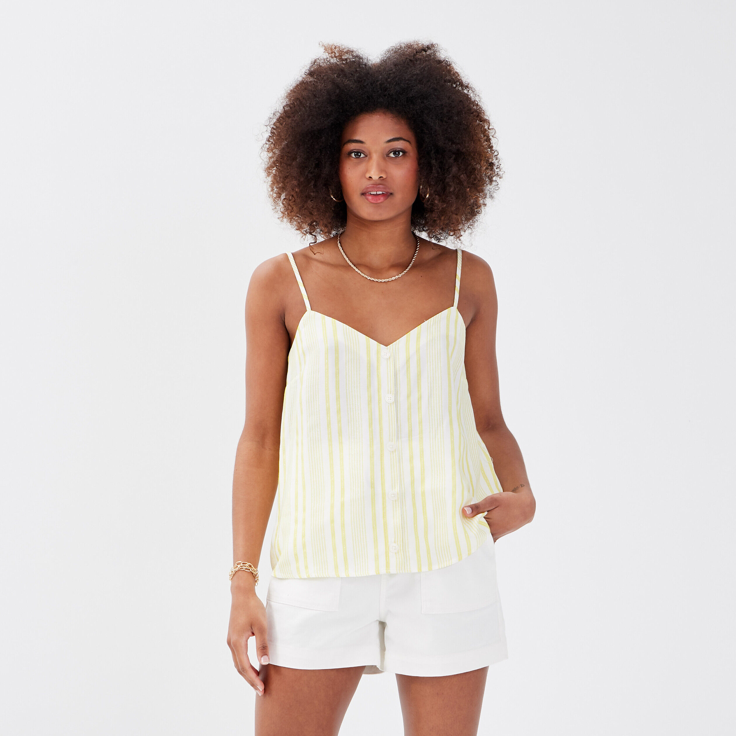 Blouse bretelles fines blanc femme | Cache Cache