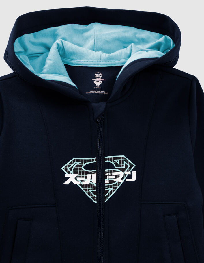 Cardigan marine zippé logo SUPERMAN garçon