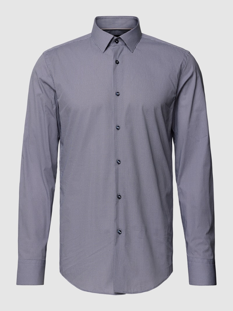 Slim Fit Business-Hemd mit Kentkragen Modell 'HANK' in marineblau