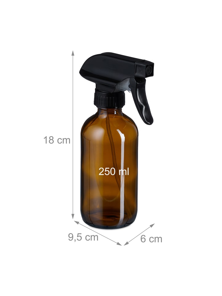 relaxdays 4 x Sprühflasche in Braun/ Schwarz - 250 ml günstig kaufen onesize