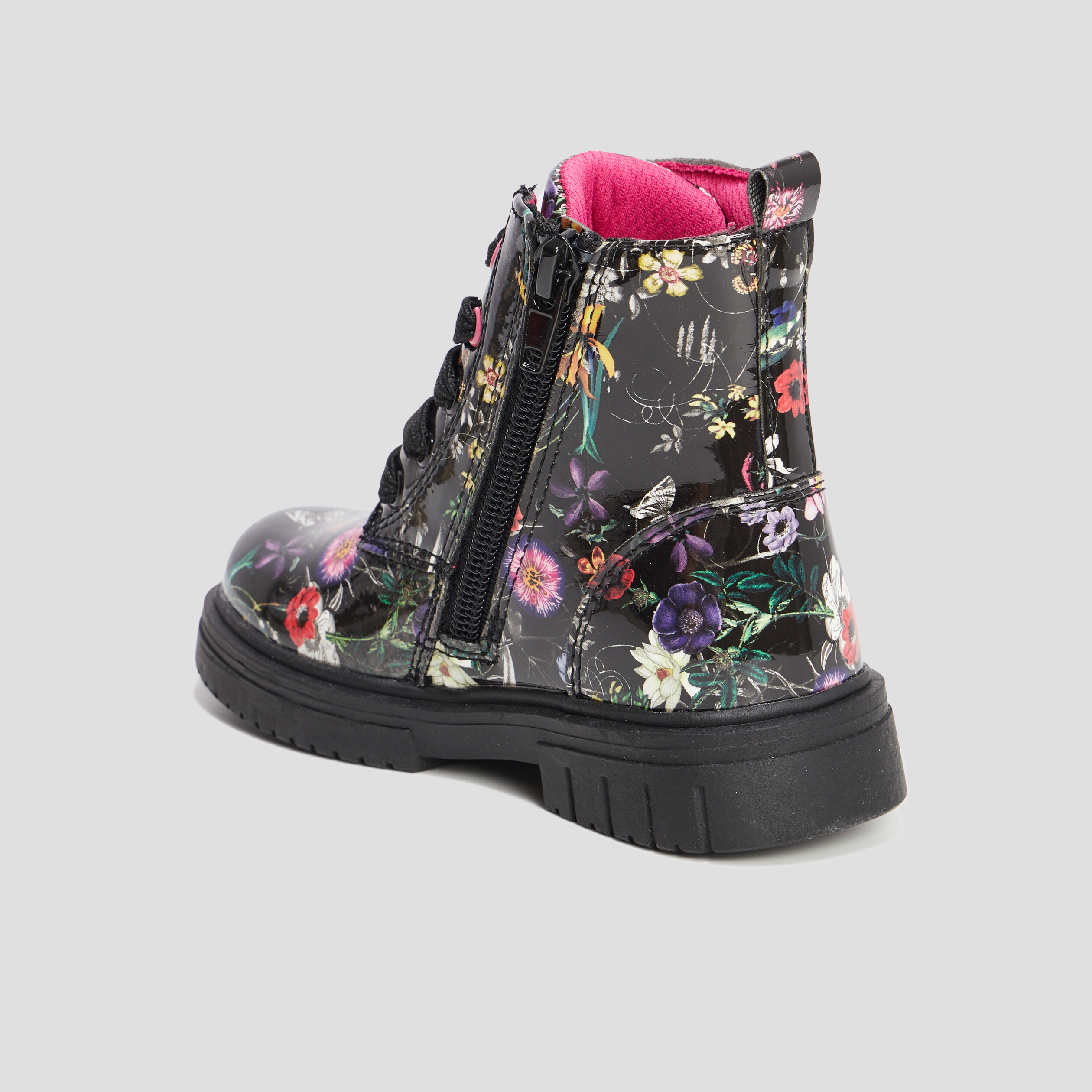 Bottines vernies crantées noir fille | La Halle