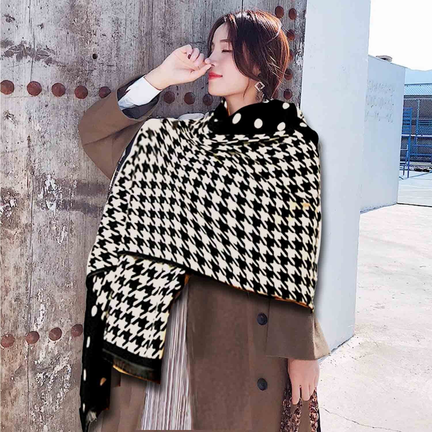 IBETTER Modeschal Damen Schal Poncho XXLSchal Winterschal Modeschal Damen