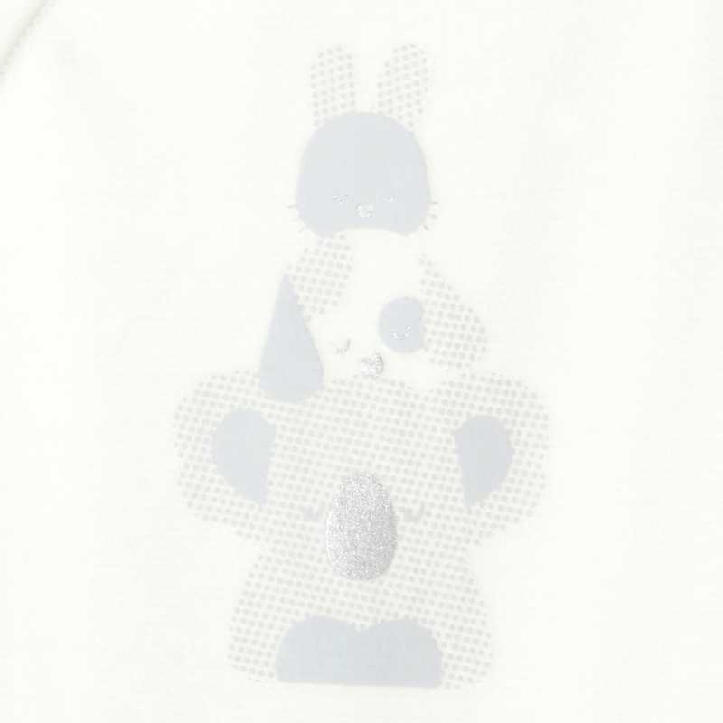 Dors-bien velours animaux col chambray blanc naissance