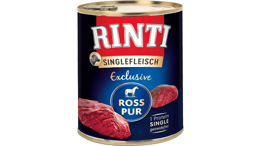 RINTI Hundenassfutter Singlefleisch Exclusive Ross Pur 800 g