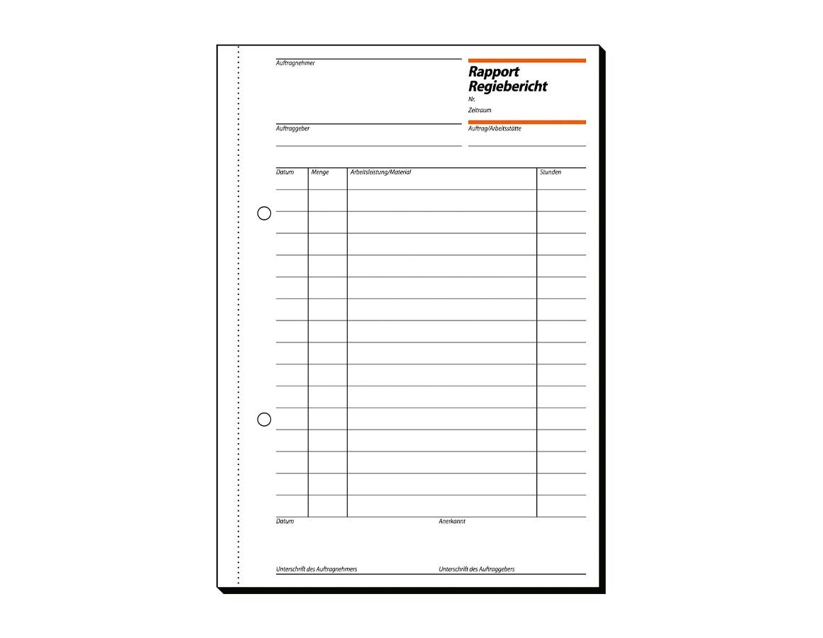 Sigel Formularbücher Rapport/Regieber./Wochenber.