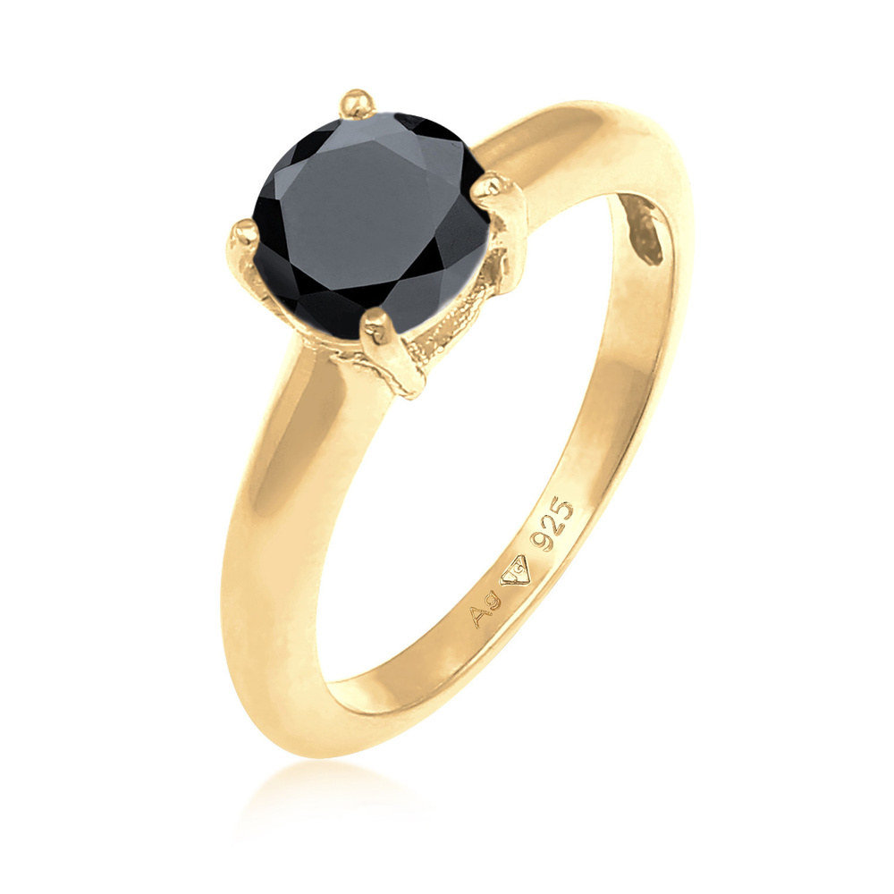 Elli Elli Bague Femmes Solitaire Classique avec cristal de zirconium en argent sterlin Bague