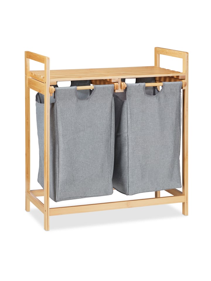 relaxdays Wäschekorb 2 Fächer mit Ablage günstig kaufen onesize
