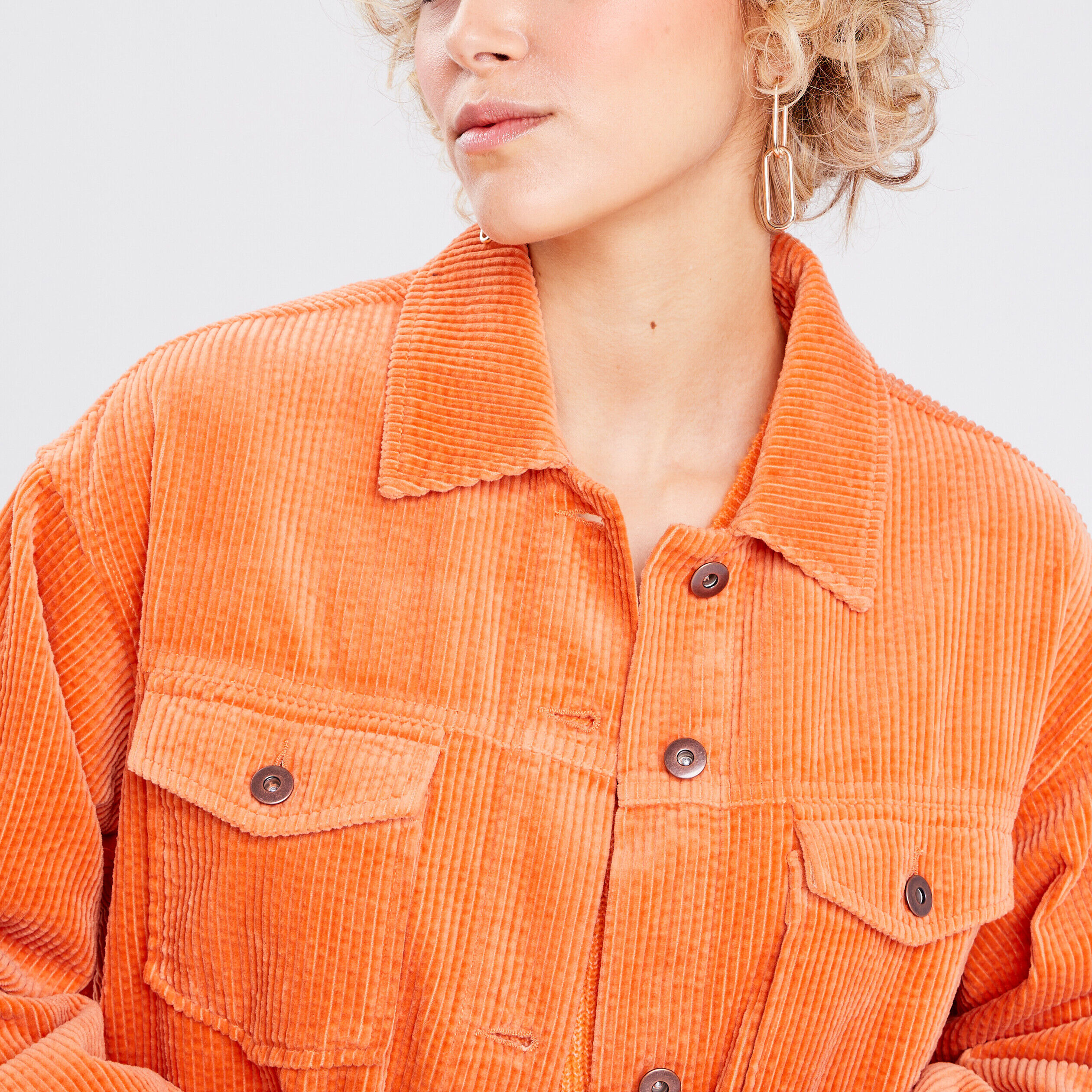Surchemise manches longues orange femme | Cache Cache