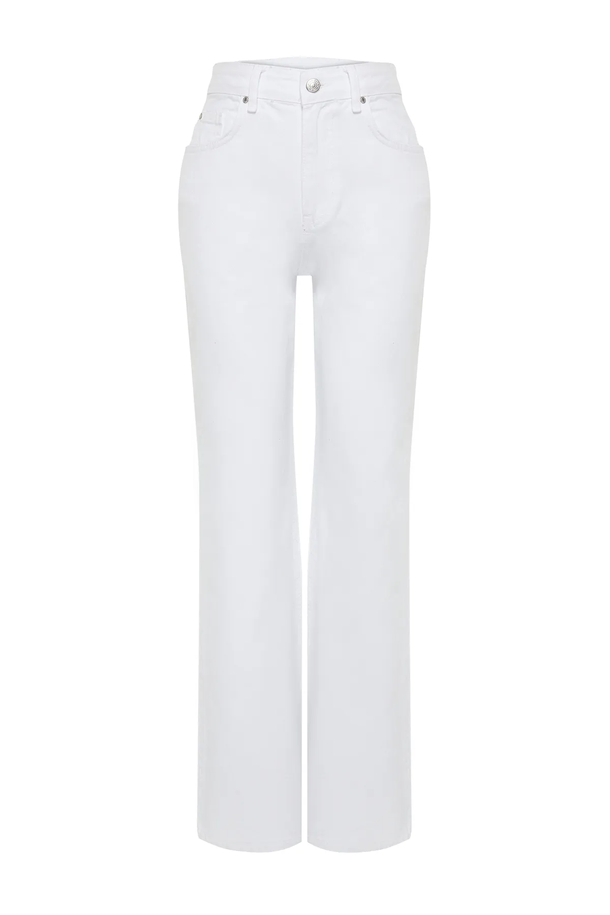 Trendyol Collection  Weiße Jeans mit hoher Taille und weitem Bein TWOSS24JE00140