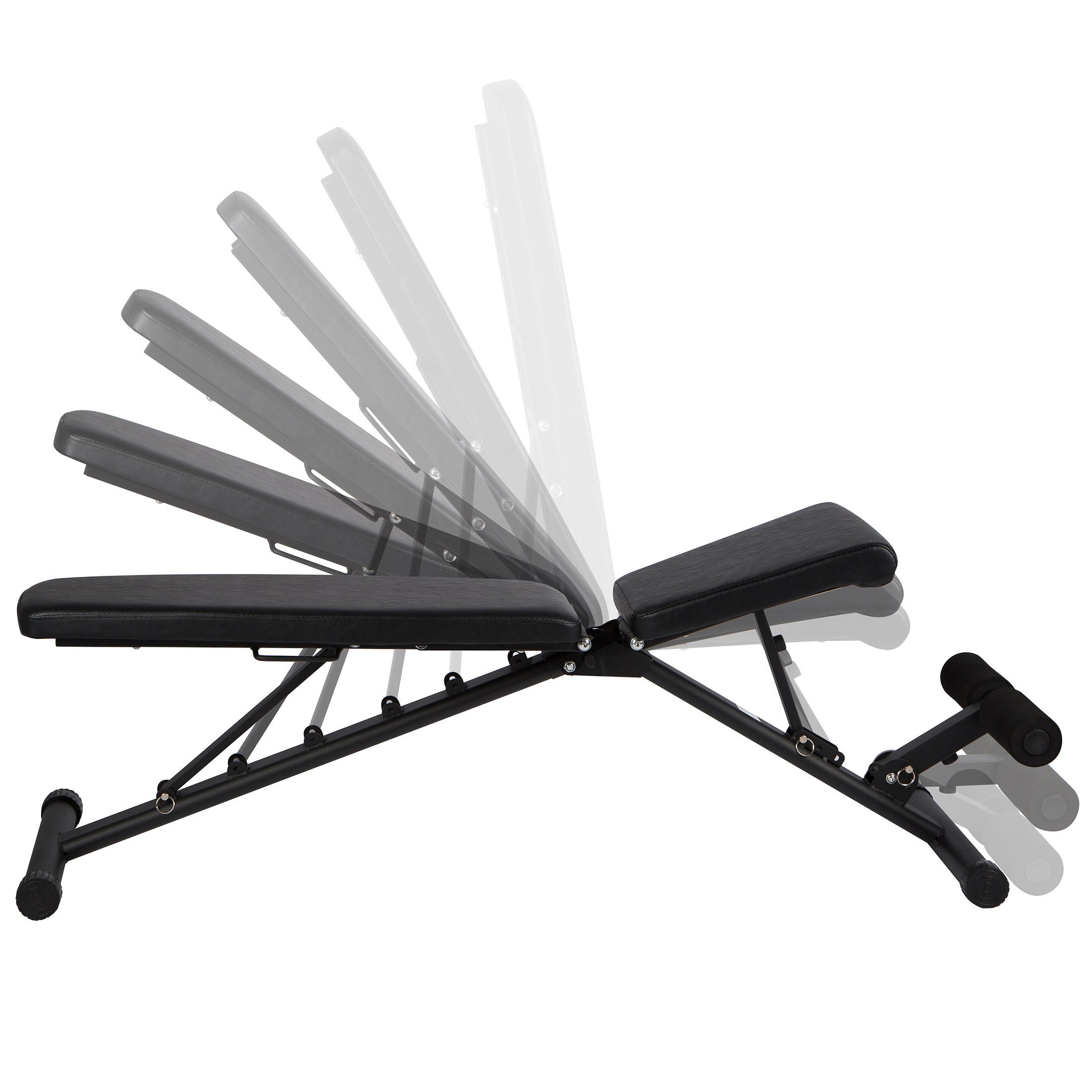 Zoomyo Hantelbank Hantelbank / Universal-Trainingsbank, klappbar, belastbar bis 500 kg, Das Sitzpolster und die Beinhalterung der Zoomyo