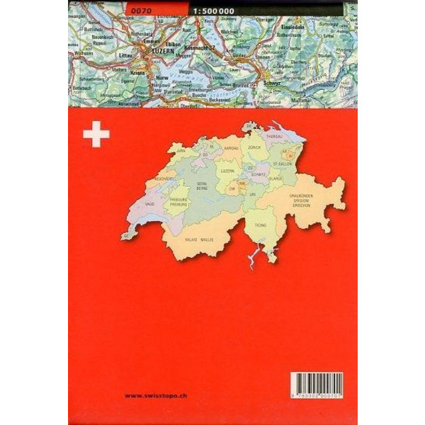 Swisstopo Schweiz 1 : 500 000 - Wanderkarte