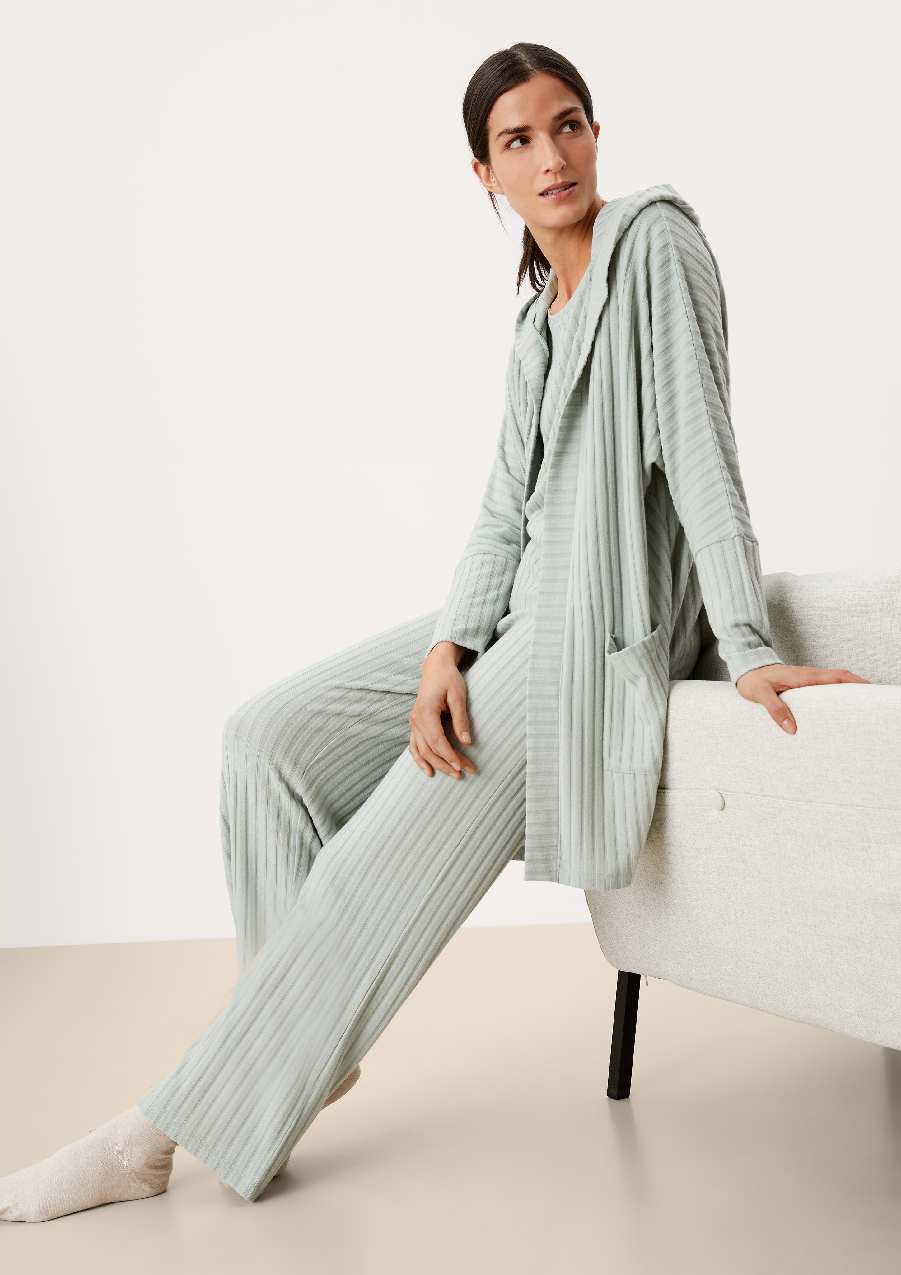 Loungewear Cardigan mit Rippstruktur  6006303-7900