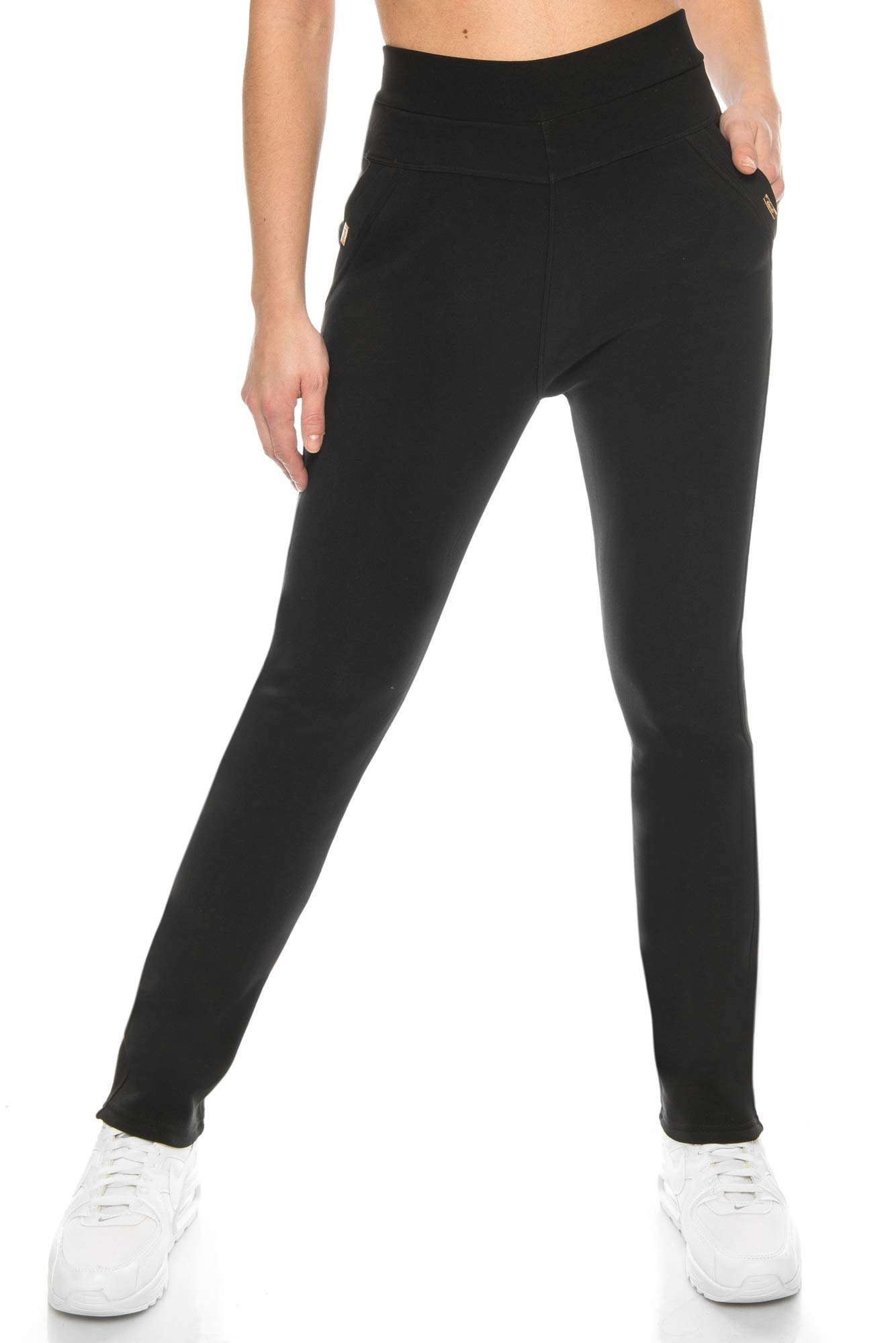 Kendindza Collection Thermohose Damen Winter gefüttert warm Innenfleece Winterhose elegant & stretch Gummibund, Schlupfhose