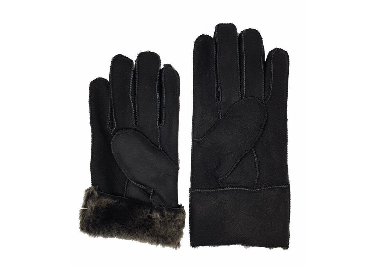 Heitmann Felle Fleecehandschuhe Lammfell Handschuhe Fingerhandschuhe Echt-Leder Herren