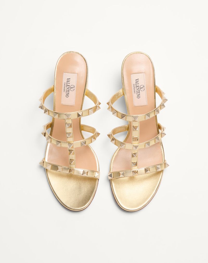 Slide Rockstud Sandal i lamineret nappa 60mm