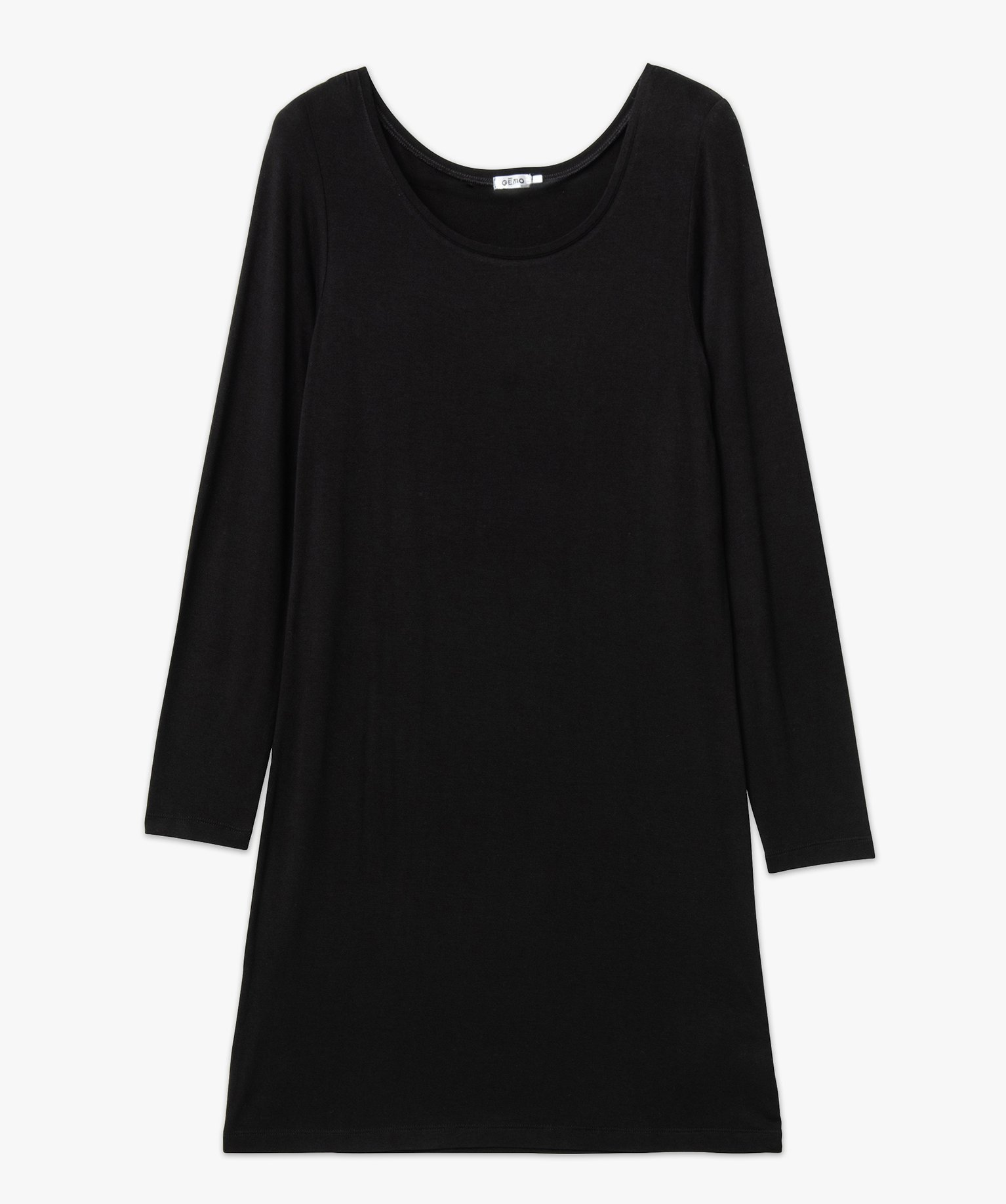 Chemise de nuit à manches longues femme noir | GEMO