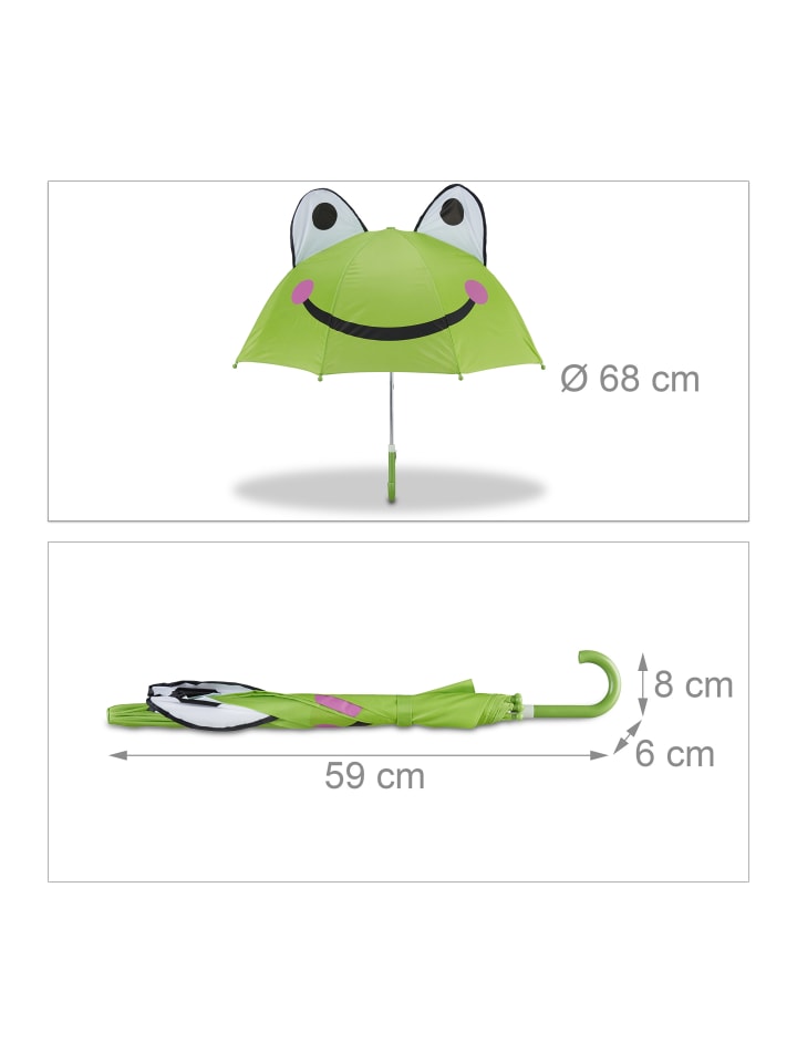 relaxdays Kinderregenschirm Frosch in Grün günstig kaufen onesize