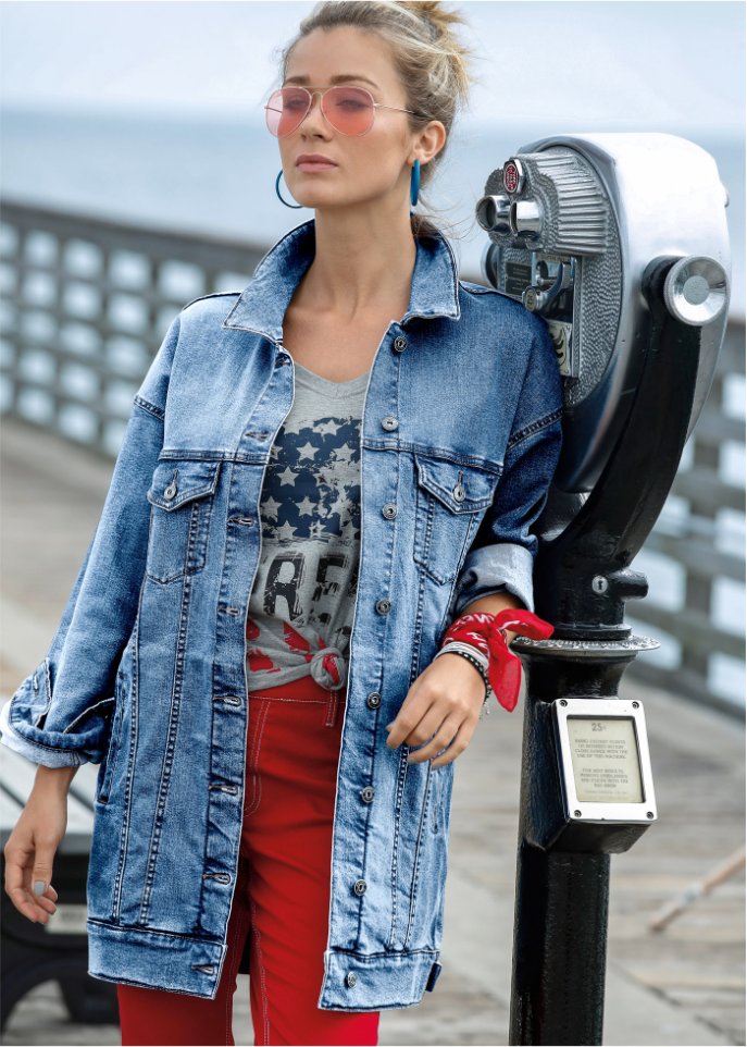 Jeansjacke in Oversize