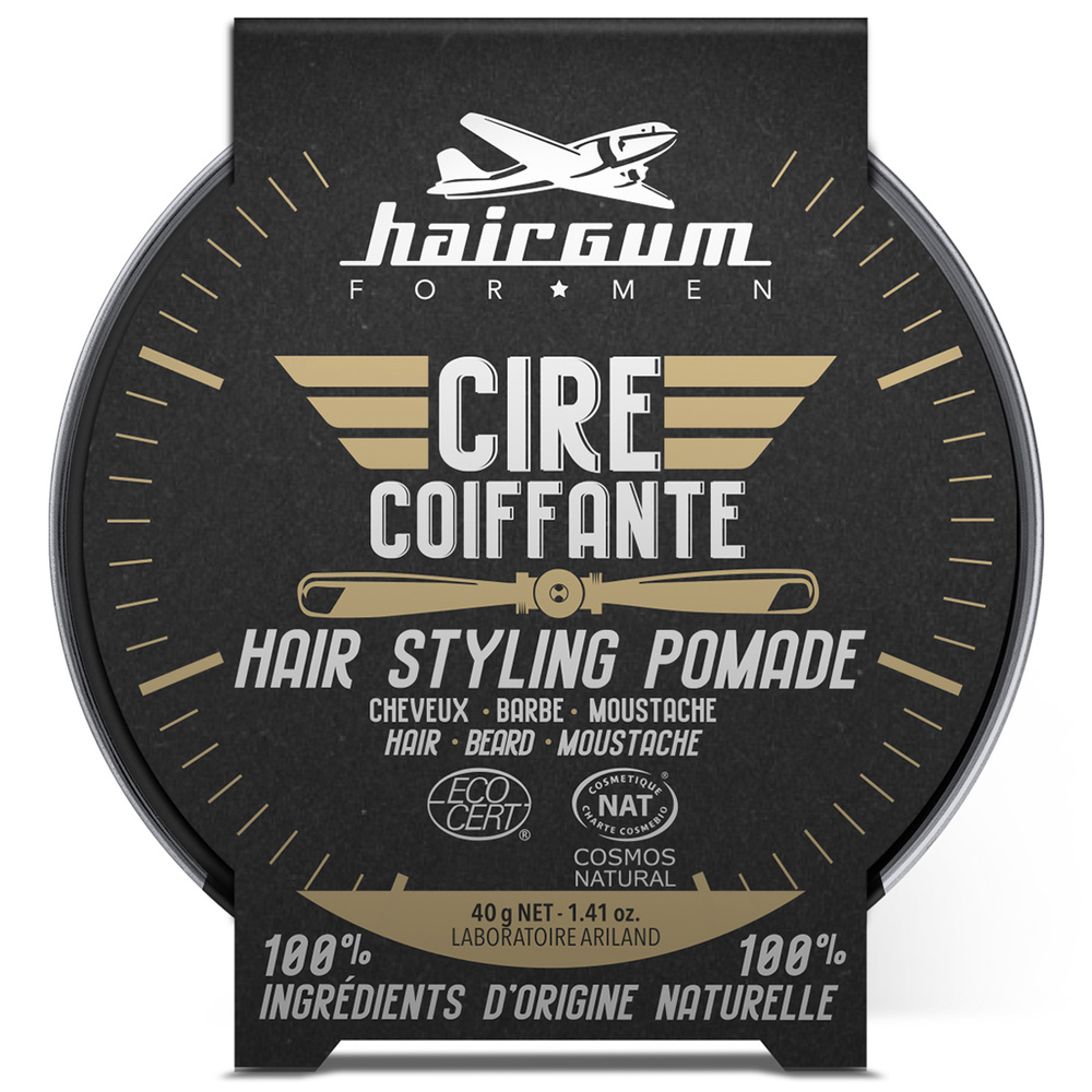 hairgum Cire Coiffante cheveux, barbe et moustac he Cosmos Nat Produit Coiffant