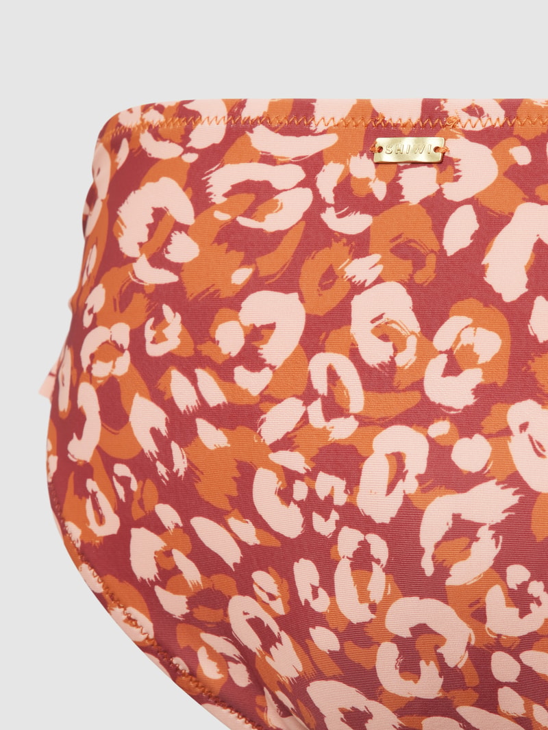 Bikini-Slip mit Allover-Muster Modell 'CLASSIC RUFFLE' in rosa