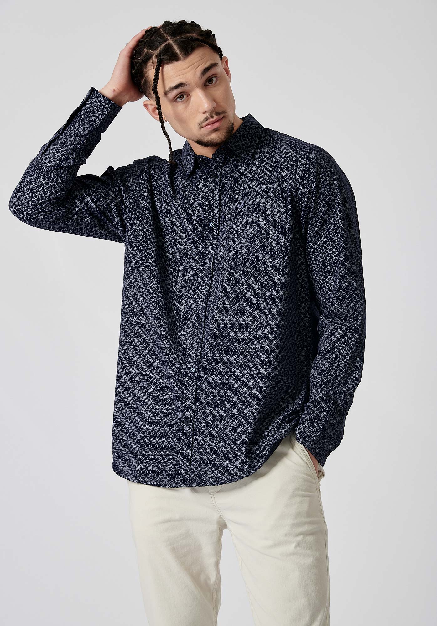 ROMER  Chemise bleue imprimée homme