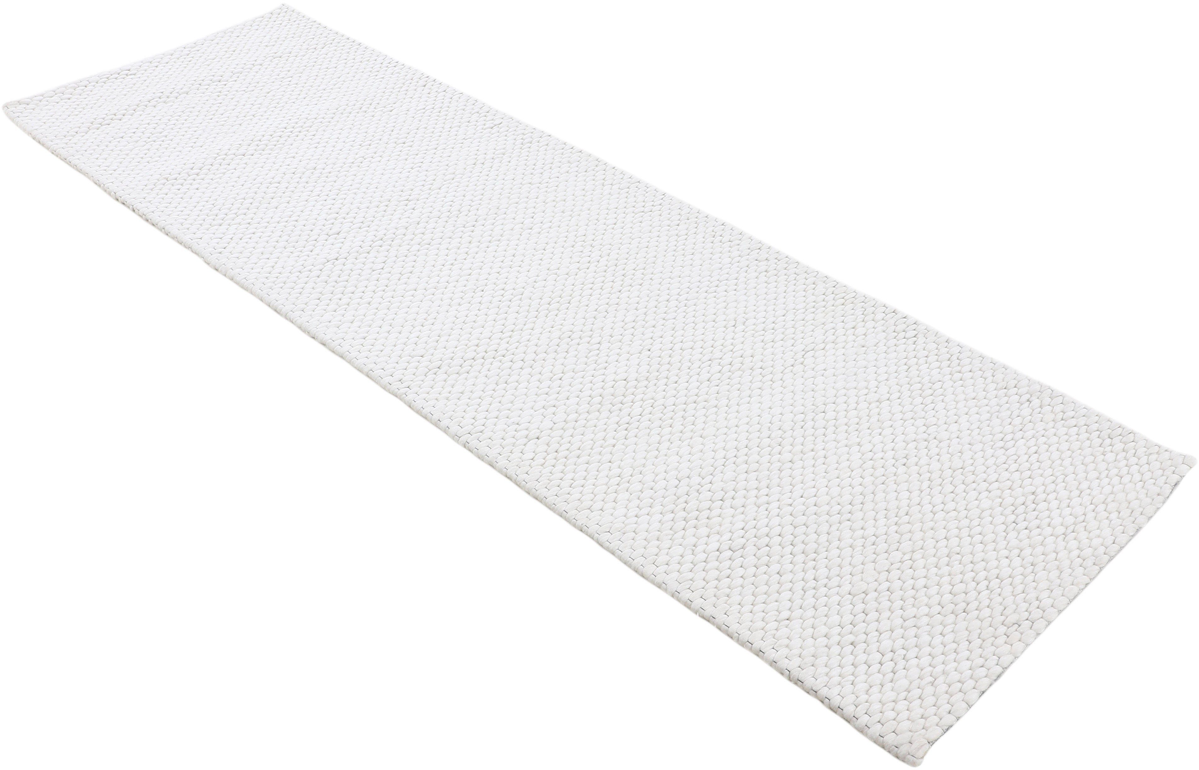 Läufer Sina, carpetfine, rechteckig, Höhe: 14 mm, Handweb Teppich, reine Wolle, meliert, handgewebt, weich & kuschelig