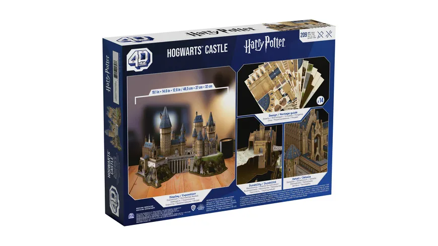 Spin Master 4D Build - Harry Potter, Hogwarts Castle, 3D-Puzzle des magischen Harry Potter-Schlosses , 209 Teile