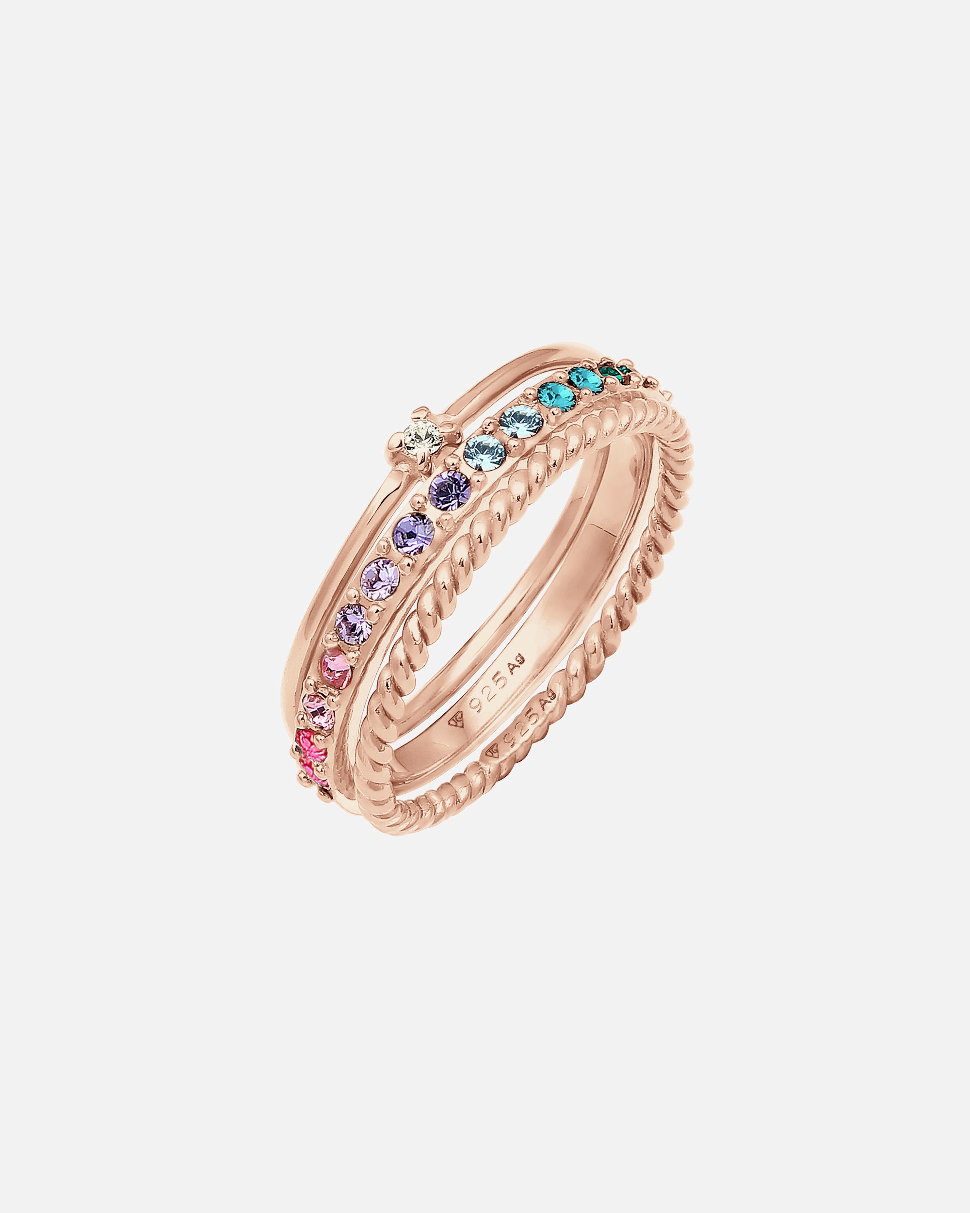 Elli Women's Sparkling Multi-Color Crystal Set in 925 Sterling Silver with Gold Plating