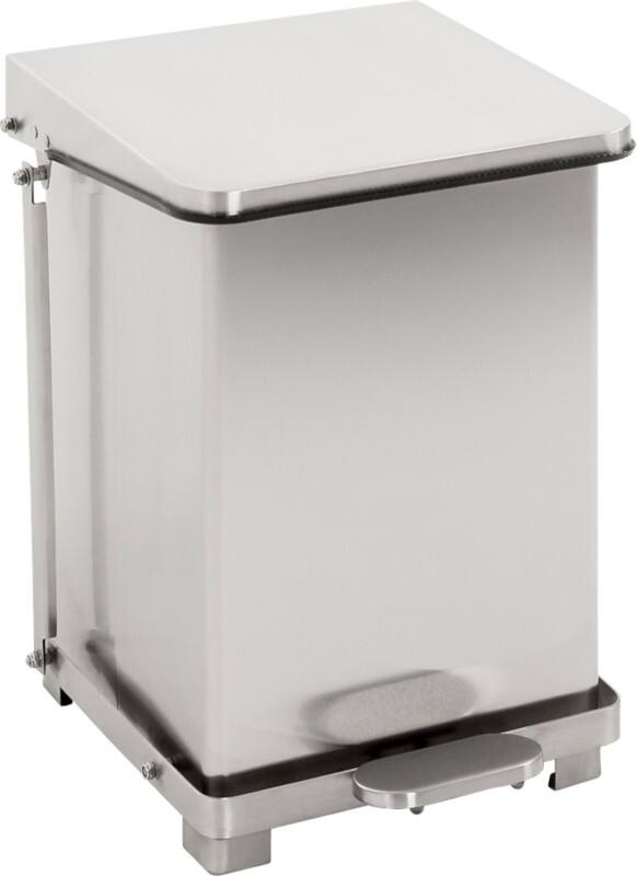 V-PART Treteimer Edelstahl 27 L 37 (B) x 37 (T) x 44,5 (H) cm Silber