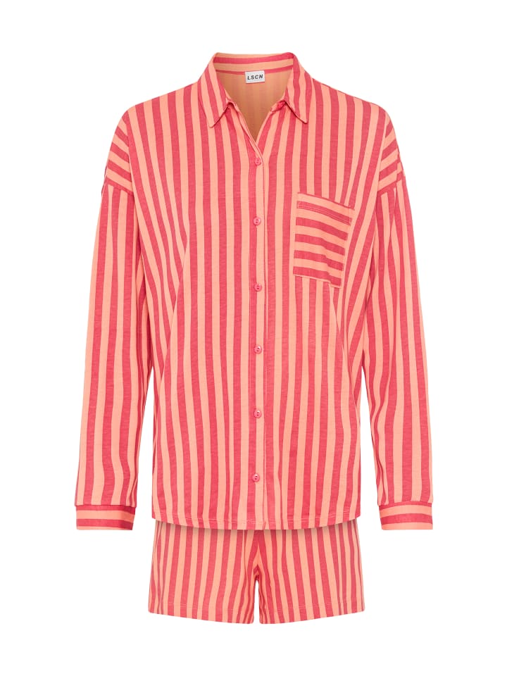 LSCN BY LASCANA Shorty in orange-pink-gestreift günstig kaufen