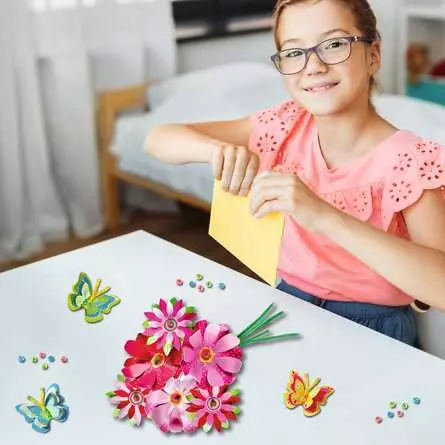 Paper Art Blumen & Schmetterlinge - Bastelset für Kinder ab 6 Jahren