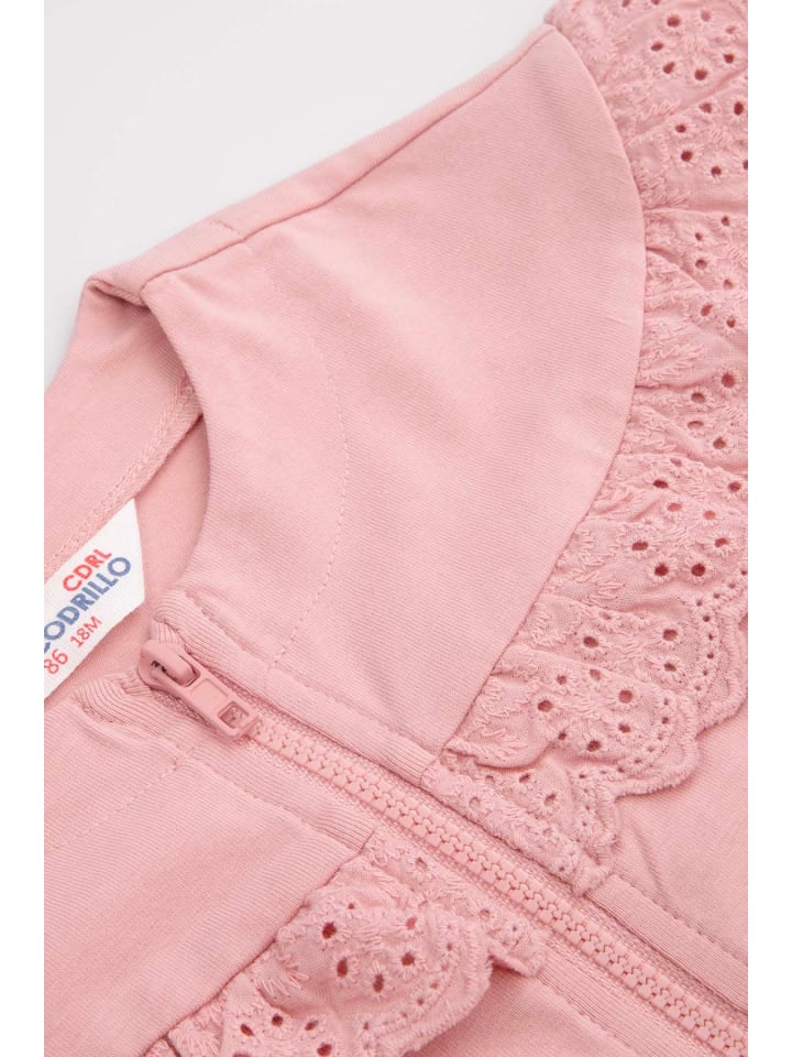 Coccodrillo Sweatshirt mit Reißverschluss in gedämpftes Rosa günstig kaufen