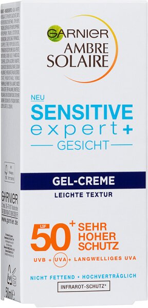 Garnier Ambre Solaire Sensitive expert+ Gesicht Gel-Creme LSF 50+ Sonnengel