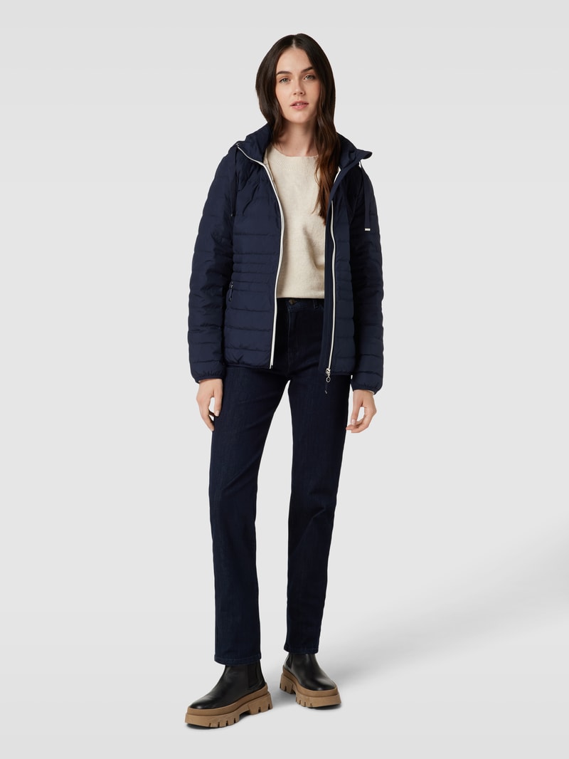 Daunenjacke mit Kapuze in dunkelblau