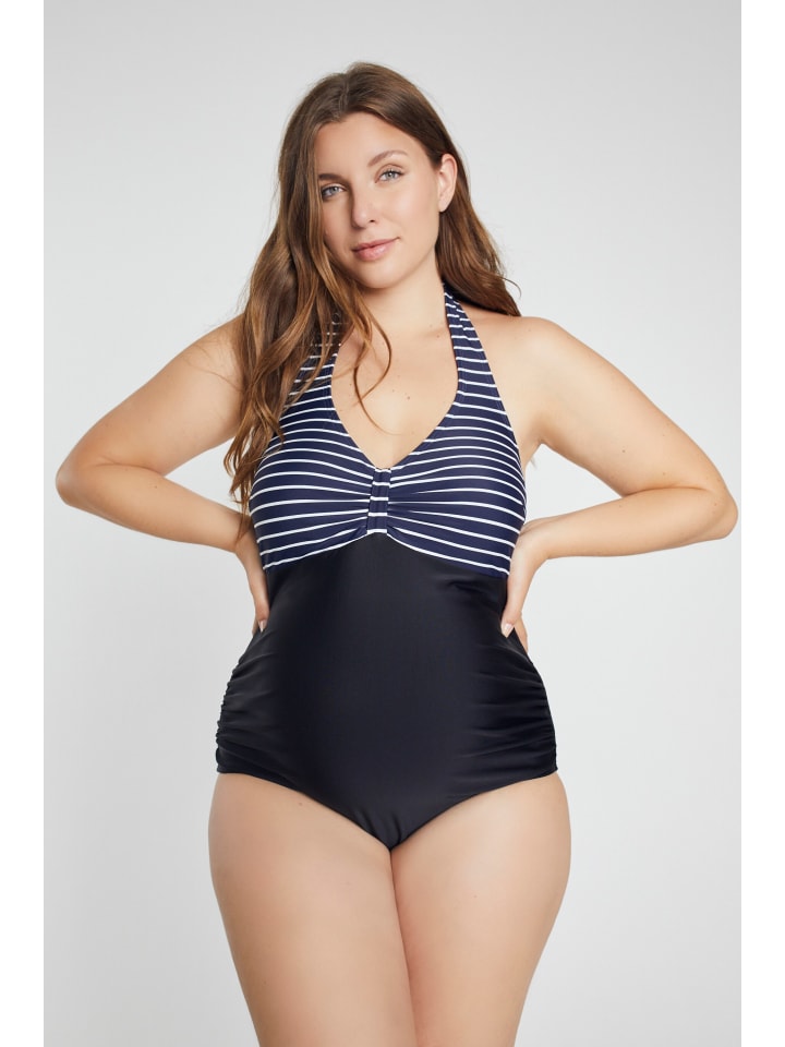 Ulla Popken Badeanzug in schwarz günstig kaufen