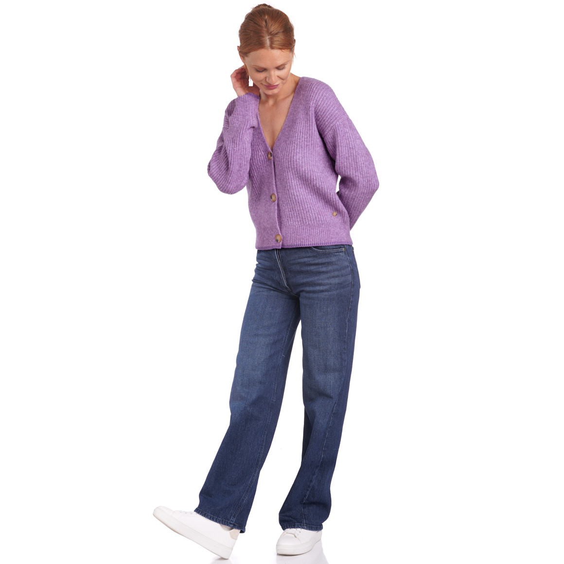 Damen Straight-Jeans zum Knöpfen