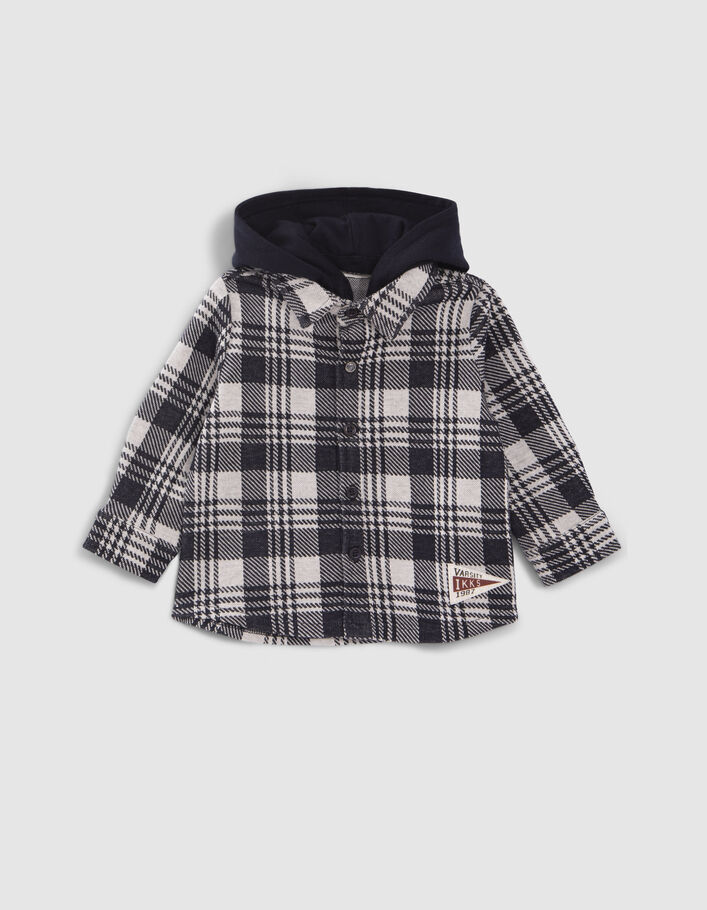 Chemise à carreaux et capuche amovible bébé garçon