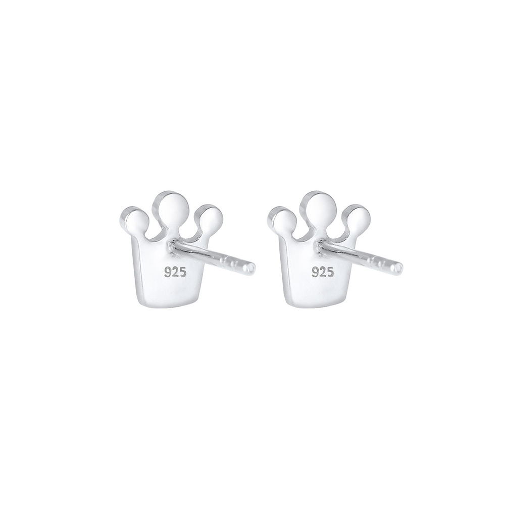 Elli Elli Boucles d'Oreilles Entfants Boucles d'oreilles couronne avec émail rose et c Boucles d'oreilles