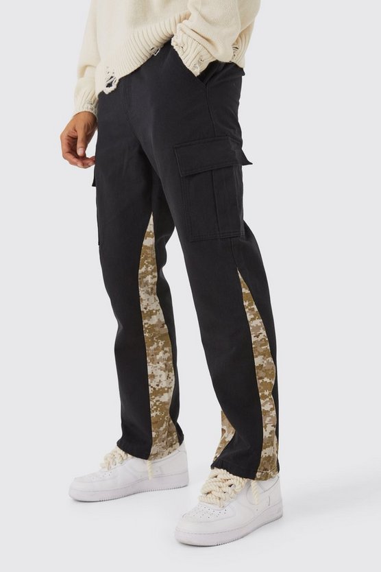 Camouflage Schlaghose mit geradem Bein