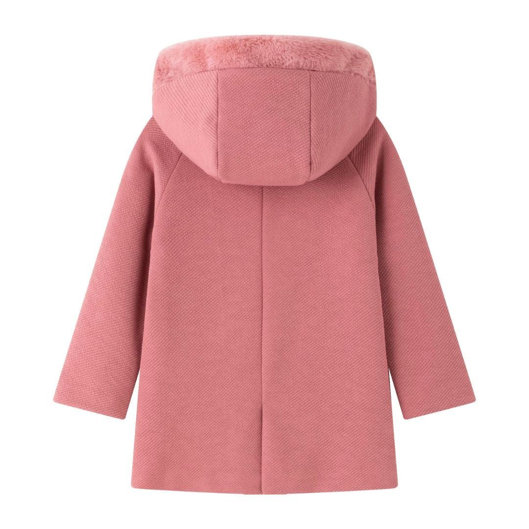 suebidou Jerseymantel Mantel Übergangsmantel mit Kapuze Jacke lang altrosa für Mädchen