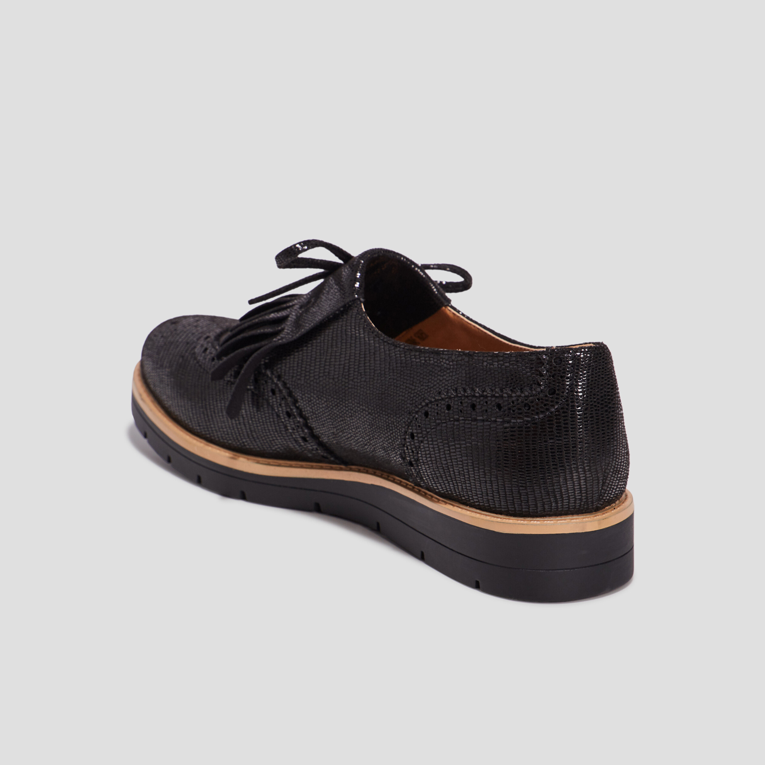 Derbies compensées irisées Liberto noir femme | La Halle
