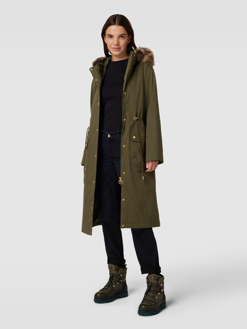 Parka mit Pattentaschen Modell 'Deer' in olivgrün