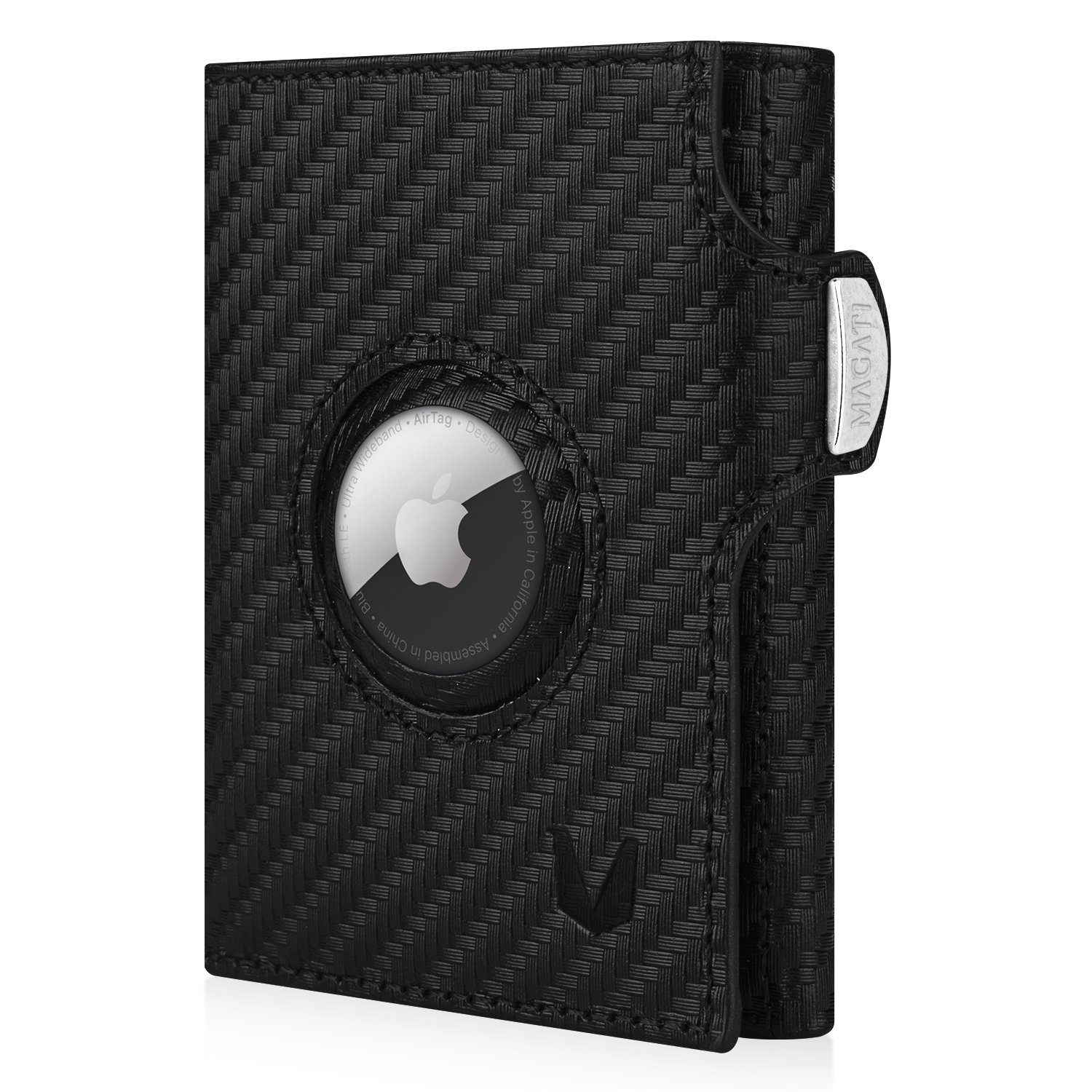 MAGATI Geldbörse aus Echtleder mit Airtag-Fach, ohne Münzfach, bis zu 11 Karten (mit Geschenkverpackung), Einkaufswagenchip-Fach, klein Wallet, Portemonnaie für Herren & Damen