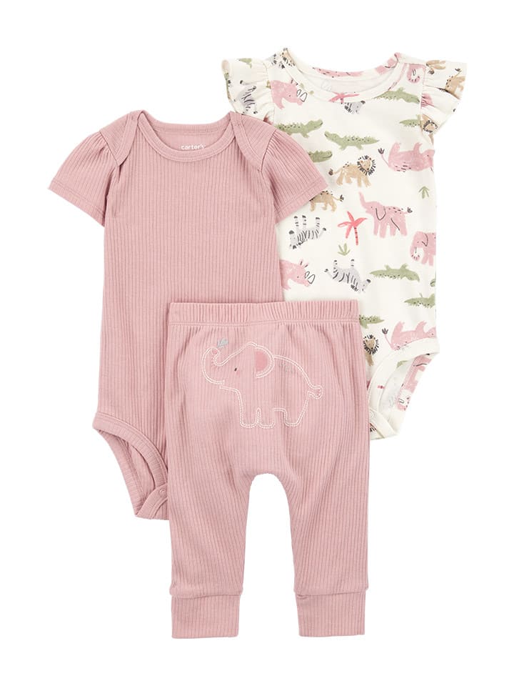 carter's 3tlg. Outfit in Weiß/ Rosa günstig kaufen
