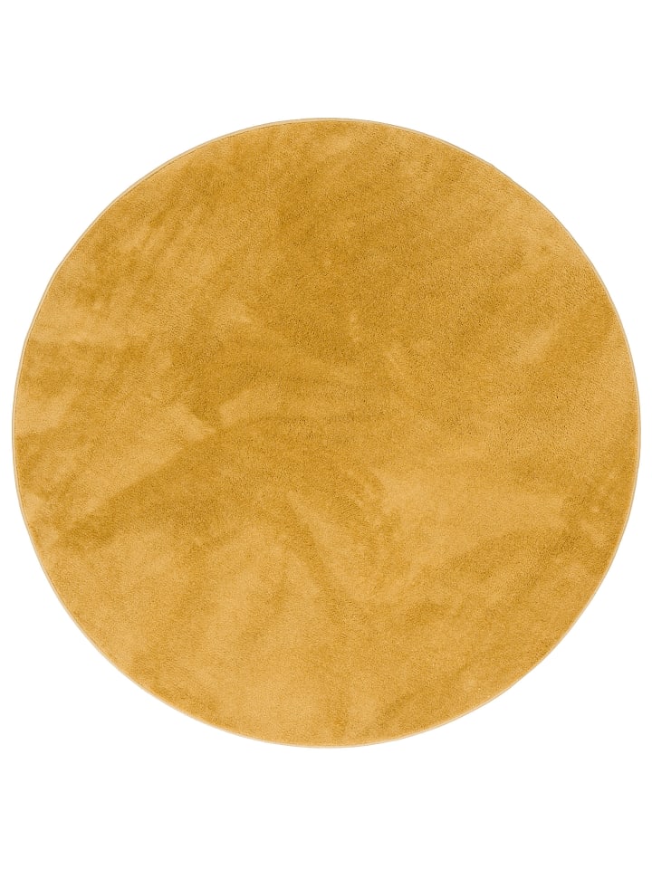 Pergamon Hochflor Langflor Teppich Super Soft Melia Rund in Curry günstig kaufen