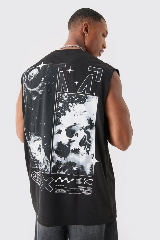 Oversize Tanktop mit Man Space Print