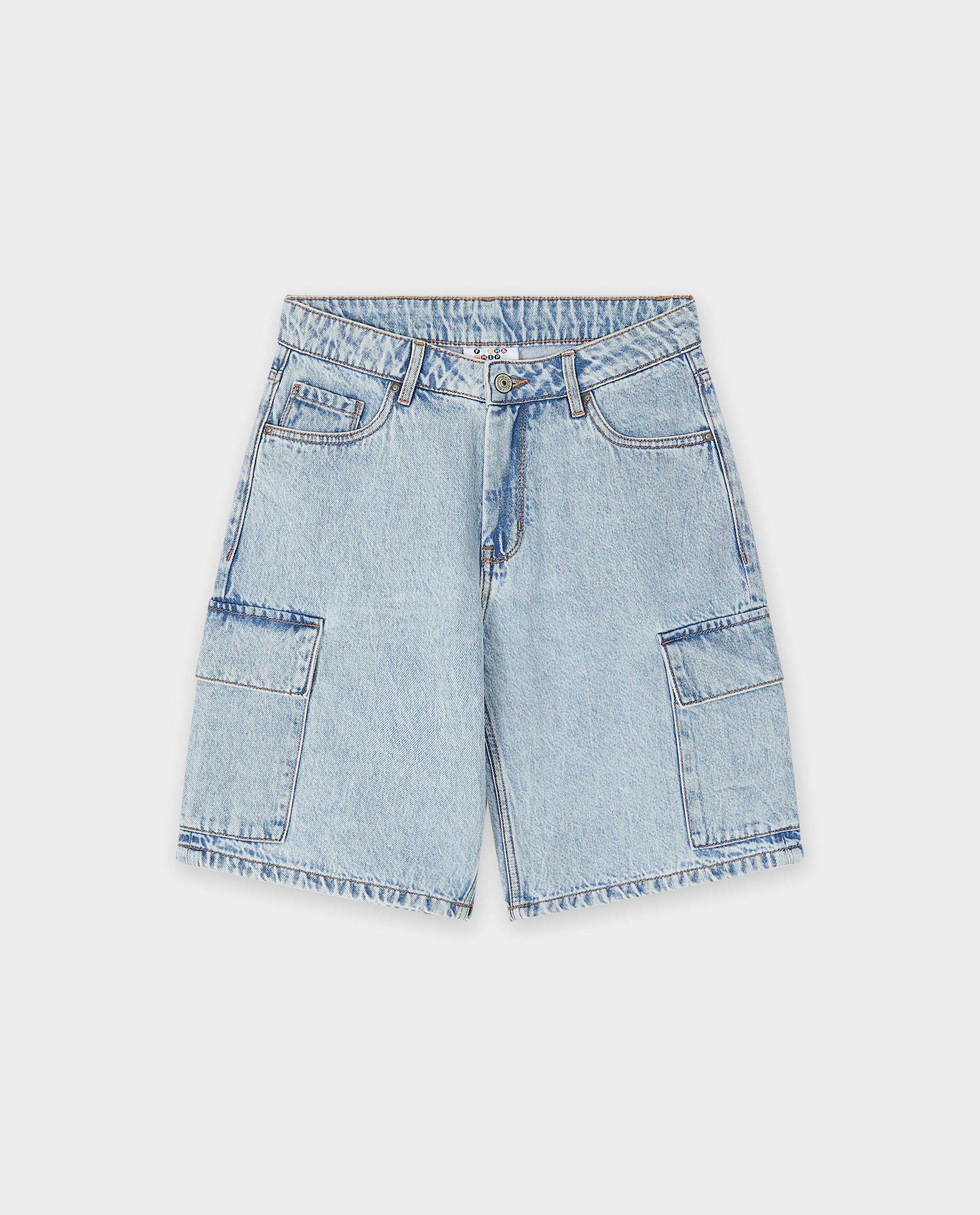 Pantaloni scurți din denim Fish & Chips Blue, albastru deschis