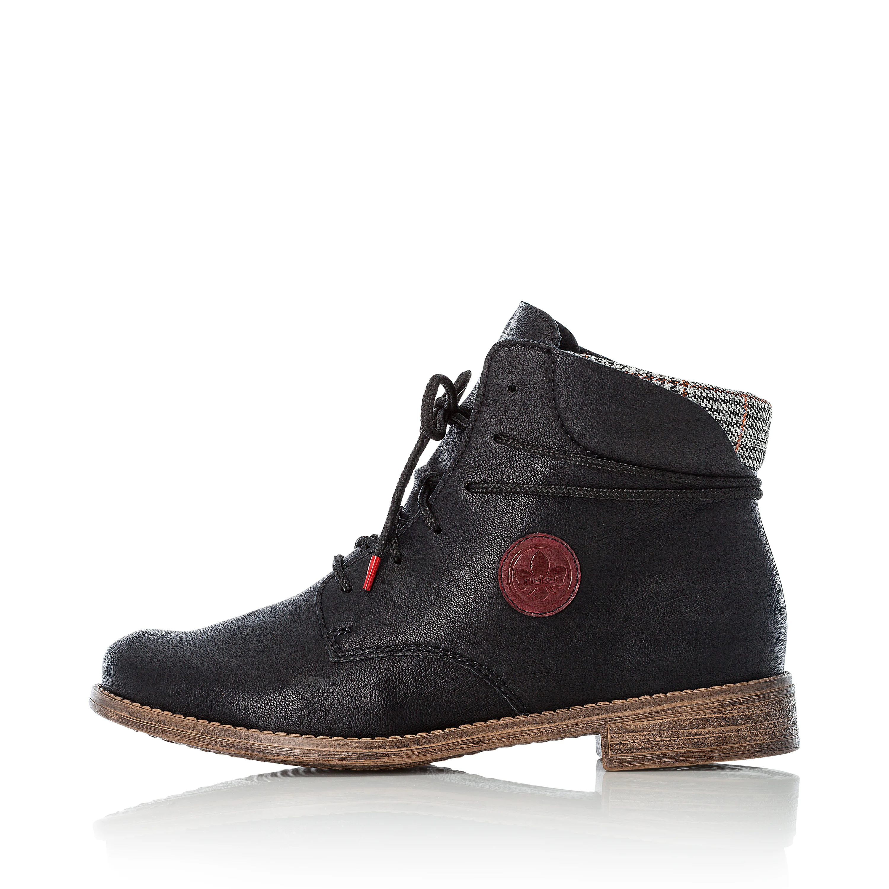 Rieker Damen Schnürstiefel tiefschwarz