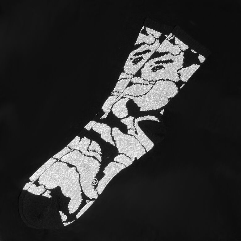 A Bathing Ape Reflective Camo Socks Black